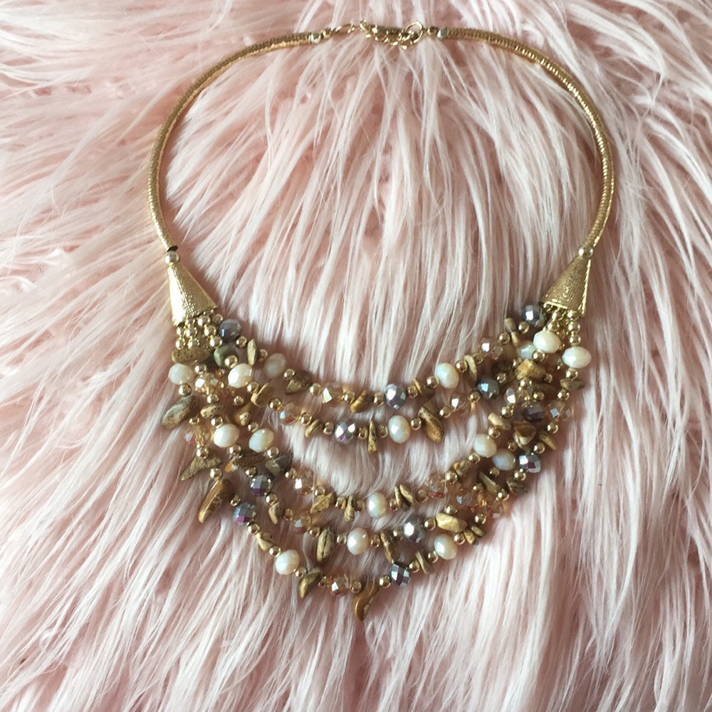 🚨SOLD🚨Gold & Stones Statement Necklace